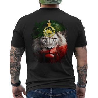 Iran Flag With A Golden Lion Head Men's T-shirt Back Print - Thegiftio UK