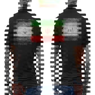 Iranian Flag Or Iran With Grungy Style Tank Top Men's Back Print T-Shirt | Mazezy