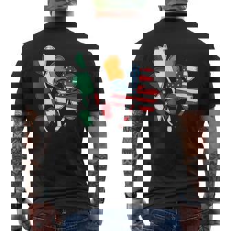 Irish Italian American Flag Ireland Italy St Patrick's Day Men's Back Print T-Shirt | Mazezy