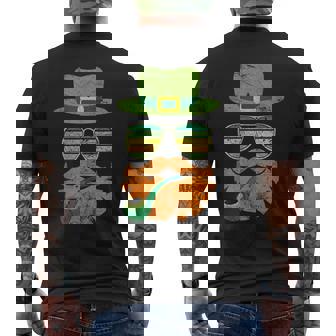 Irish Leprechaun Face Retro Sunglasses Vintage Cool Tank Top Men's Back Print T-Shirt | Mazezy