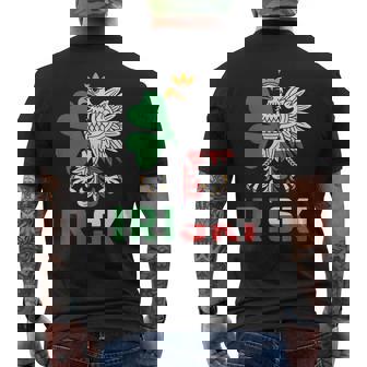Iriski Half Irish Polish Ireland Poland St Patrick's Day Men's Back Print T-Shirt | Mazezy