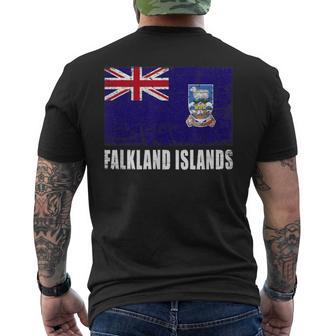 Islas Malvinas Bandera Grunge País Bandera Islas Malvinas Camiseta Hombre Estampado Espalda - Regaloses