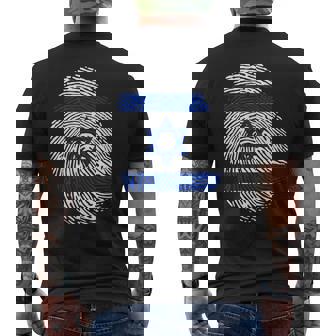 Israel It's In My DNA Israel Fingerprint Men's Back Print T-Shirt | Mazezy
