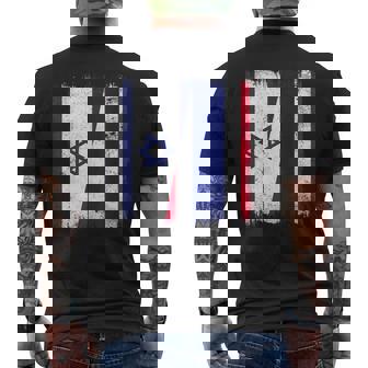 Israel Thailand Half Flag Israeli Thai Roots Men's Back Print T-Shirt | Mazezy