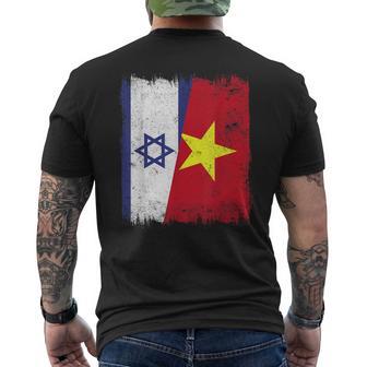 Israel Vietnam Half Flag Israeli Vietnamese History Men's Back Print T-Shirt | Mazezy