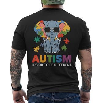 It's Ok To Be Different Awareness Elephant メンズTシャツ バックプリント - Kawaiitshirt