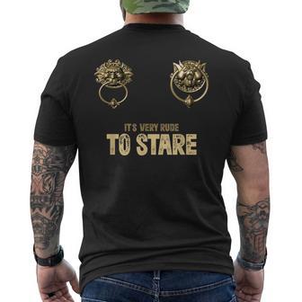 It'sery Rude Totare ラビリンス ドアノッカー メンズTシャツ バックプリント - Kawaiitshirt