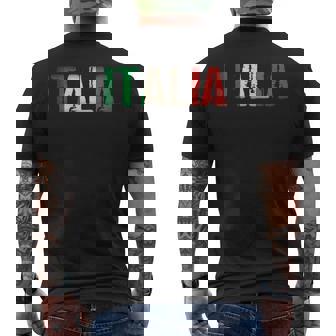 Italia Bandiera Italiana Italia Per Uomo Donna Maglia A Manica T-shirt da uomo con stampa posteriore - Novitaregali