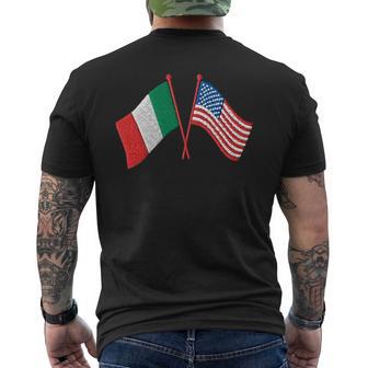 Italian American Cross Flag Men's T-shirt Back Print - Thegiftio UK