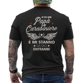 Italiano Papa Carabiniere Festa Del Papà Regalo Italiano T-shirt da uomo con stampa posteriore - Novitaregali