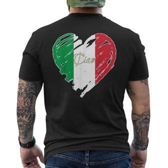 Italienische Flagge Herz Grafik Proud To Be Italian I Love Italy T-Shirt mit Rückendruck - Geschenkecke
