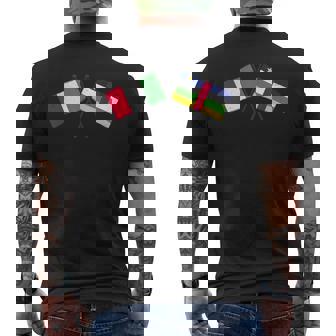 Italy Central African Republic Crossed Flags Italian CAR Men's Back Print T-Shirt | Mazezy