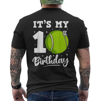 It's My 10Th Birthday Tennis Ten Year Old Birthday Of Boy Men's T-shirt Back Print - Thegiftio UK