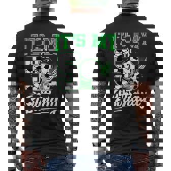 It's My 5th Birthday Boy Soccer Ball 5 Year Old Number Five Men's Back Print T-Shirt | Mazezy