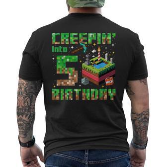 It's My 5Th Birthday Gamer Creepin Into 5 Pixel Adventure Men's T-shirt Back Print - Thegiftio UK