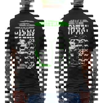 It's My 8Th Soccer Birthday Party 8Th Birthday Boy Soccer Men's T-shirt Back Print - Monsterry