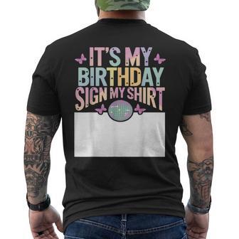It's My Birthday Sign My Bday Birthday Men's T-shirt Back Print - Thegiftio UK