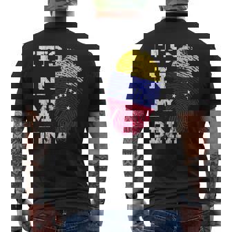 It's In My DNA Venezuelan Roots Venezuela 7 Stars Flag Men's Back Print T-Shirt | Mazezy