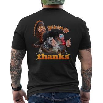 It's Giving Thanks Turkey Thanksgiving Turkey Men's T-shirt Back Print - Thegiftio UK