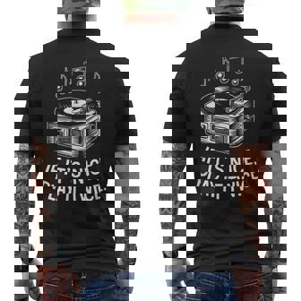 If It's Nice Play It Twice Record Player Retro Music Graphic Men's Back Print T-Shirt | Mazezy