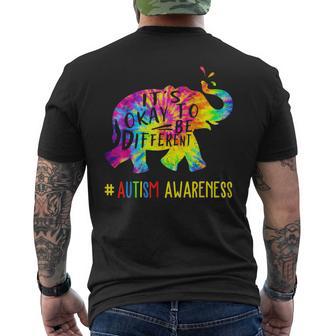 It's Okay To Be Different Elephant Autism Awareness Tie Dye Men's T-shirt Back Print - Monsterry