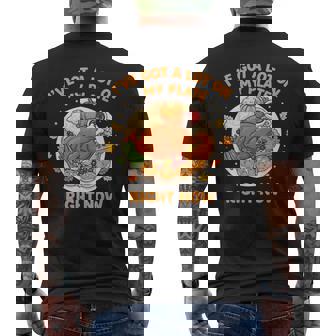 I'Ve Got a Lot On My Plate Right Now Thanksgiving Fun Dinner Men's Back Print T-Shirt | Mazezy