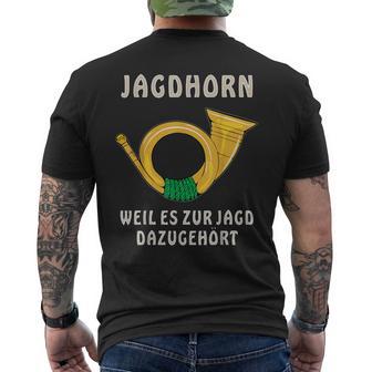 Jagdhorn Jäger Waldhorn Horn Jagd Jagdhorn T-Shirt mit Rückendruck - Geschenkecke