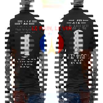 J'aime Le Pain Lein Et Ma Douce France Patriote T-shirt imprimé au dos - Cadeauxyz