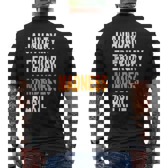 January February Madness April Retro Vintage Basketbal Men's T-shirt Back Print - Monsterry