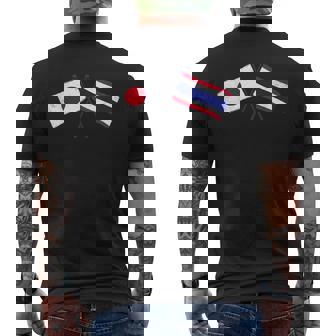 Japan Thailand Crossed Flags Japanese Thai Unity Men's Back Print T-Shirt | Mazezy