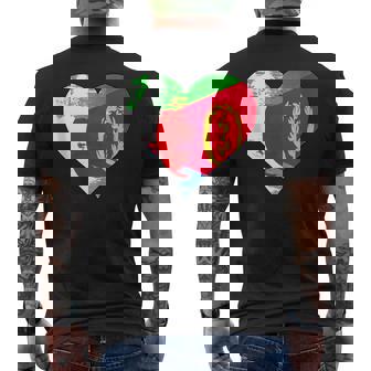 Japanese And Eritrean Heart Heritage Flag Tank Top Men's Back Print T-Shirt | Mazezy