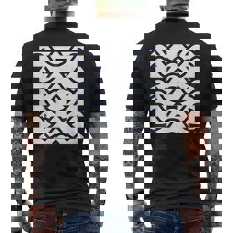 Japanese Sea Wave Pattern For Sailor Seaman Fisherman Men's Back Print T-Shirt | Mazezy