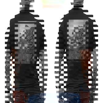 Jesus Cat Selfie Religious Meme Photo Men's T-shirt Back Print - Monsterry