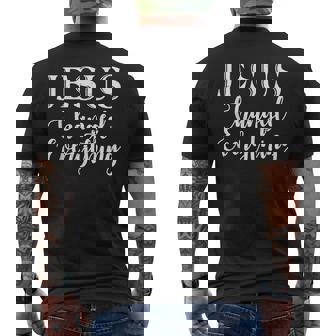 Jesus Changed Everything God Religious Men's Back Print T-Shirt | Mazezy