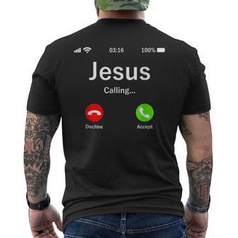 Jesus Is Calling 面白いイエスキリストギフト メンズTシャツ バックプリント - Kawaiitshirt
