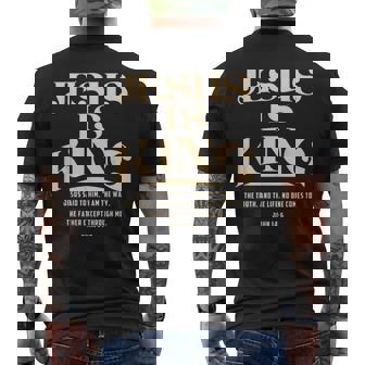 Jesus Is King Bibleerse John 14 メンズTシャツ バックプリント - Kawaiitshirt