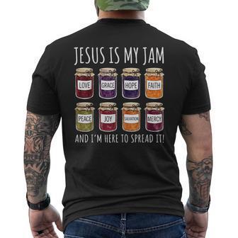 Jesus Is My Jam And I'm Here To Spread It Men's T-shirt Back Print - Thegiftio UK