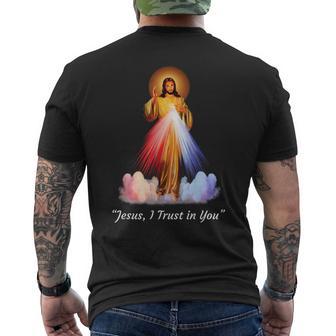Jesus I Trust I You Devine Mercy Men's T-shirt Back Print - Thegiftio UK