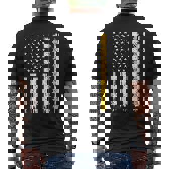 Jigsaw Puzzle Pieces USA Flag Men's Back Print T-Shirt | Mazezy