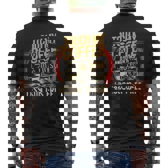 Jiu Jitsu Coffee Retro Vintage Touch My Coffee And Your Tank Top Men's Back Print T-Shirt | Mazezy