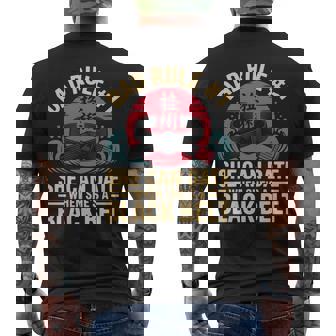 Jiu Jitsu Dad Father Daughter Retro Vintage Dad Rule 1 She Men's Back Print T-Shirt | Mazezy