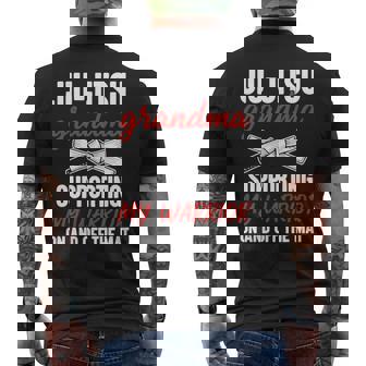 Jiu-Jitsu Grandma Supporting My Warrior Martial Arts Family Men's Back Print T-Shirt | Mazezy