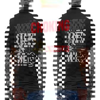 Jiu Jitsu Vintage Choking Others Makes Me Smile Men's Back Print T-Shirt | Mazezy