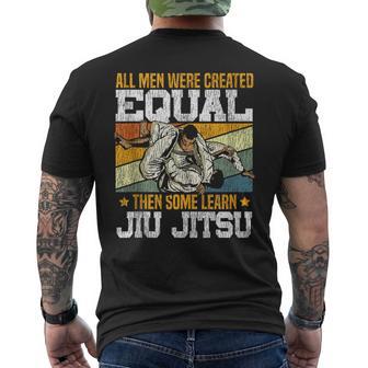 Jiu Jitsu Vintage Retro All Men Were Created Equal Then Some Tank Top Men's Back Print T-Shirt | Mazezy