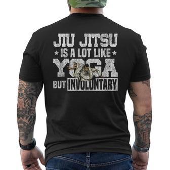 Jiu Jitsu Yoga Vintage Jiu Jitsu Is A Lot Like Yoga But Tank Top Men's Back Print T-Shirt | Mazezy
