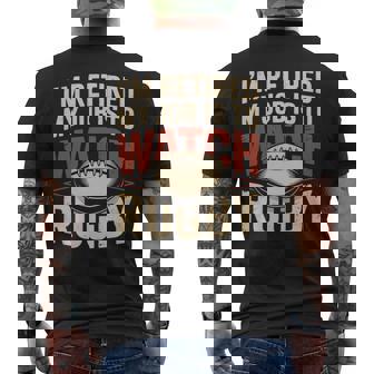 My Job Is To Watch Rugby I’m Retired Vintage Retirement Men's Back Print T-Shirt | Mazezy