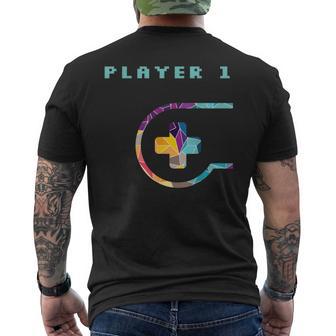 Jugador 1 Jugador 2 A Juego Pareja Gamer Gaming Camiseta Hombre Estampado Espalda - Regaloses