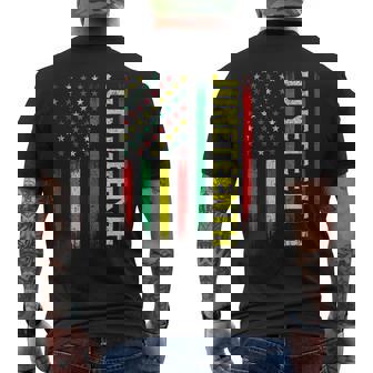 Juneteenth History African Roots Melanin US Flag Tank Top Men's Back Print T-Shirt | Mazezy