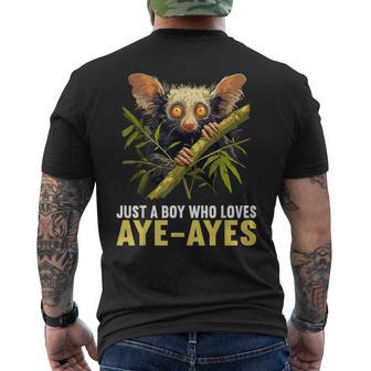 Just A Boy Who Loves Aye-Ayes Lovers Aye-Aye Men's T-shirt Back Print - Thegiftio UK