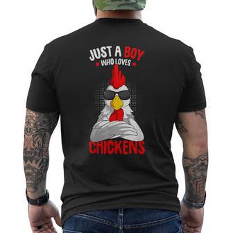 Just A Boy Who Loves Chickens Men's T-shirt Back Print - Thegiftio UK
